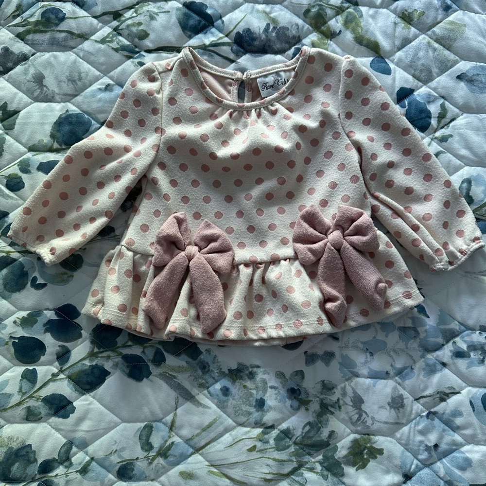 Rare Editions Polka Dot Baby Top